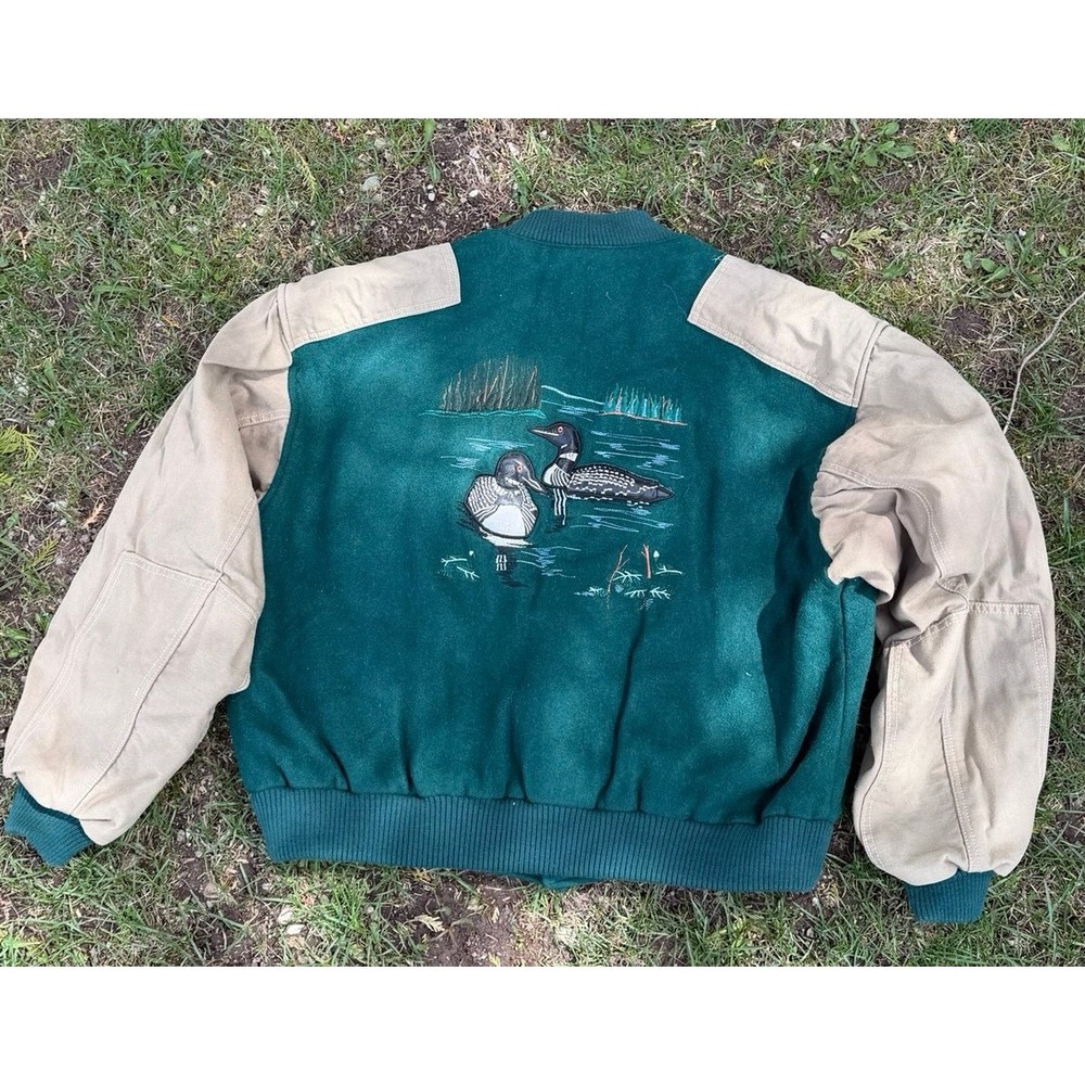 Vintage Treeline Outfitters Wool Jacket XXL Duck Hunting Loon USA Canada